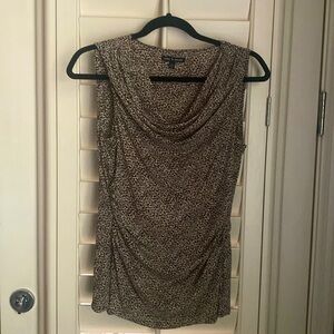 Cable & Gauge Leopard Print Cowl Neck Top